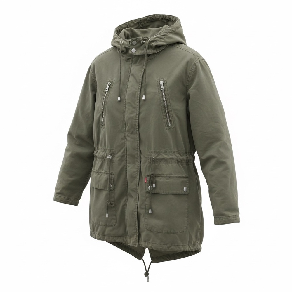 Levi's Olive Green Utility Hooded Military Style Jacket 3X